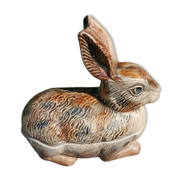 Terrine lapin Michel Caugant peinte à la main