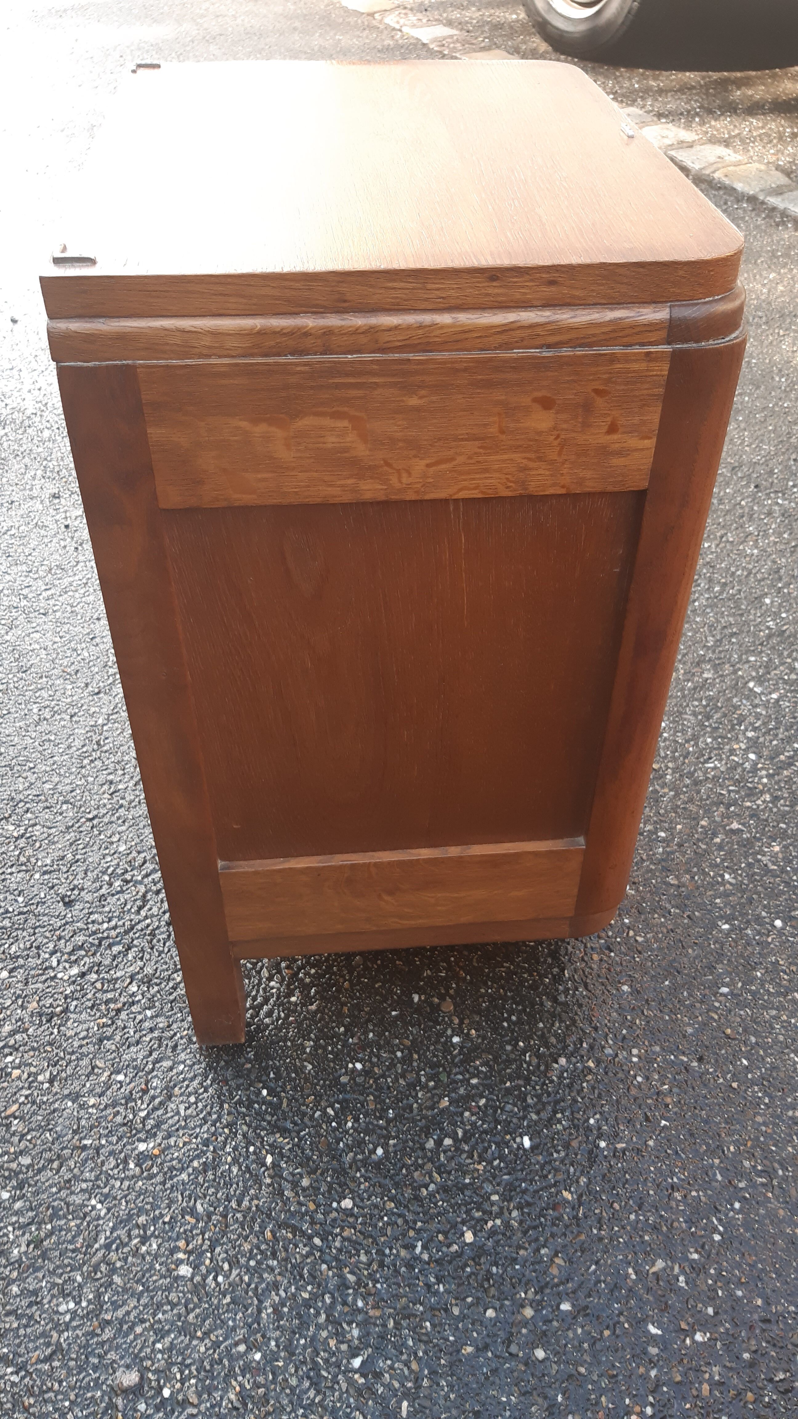 Bedside art deco solid oak