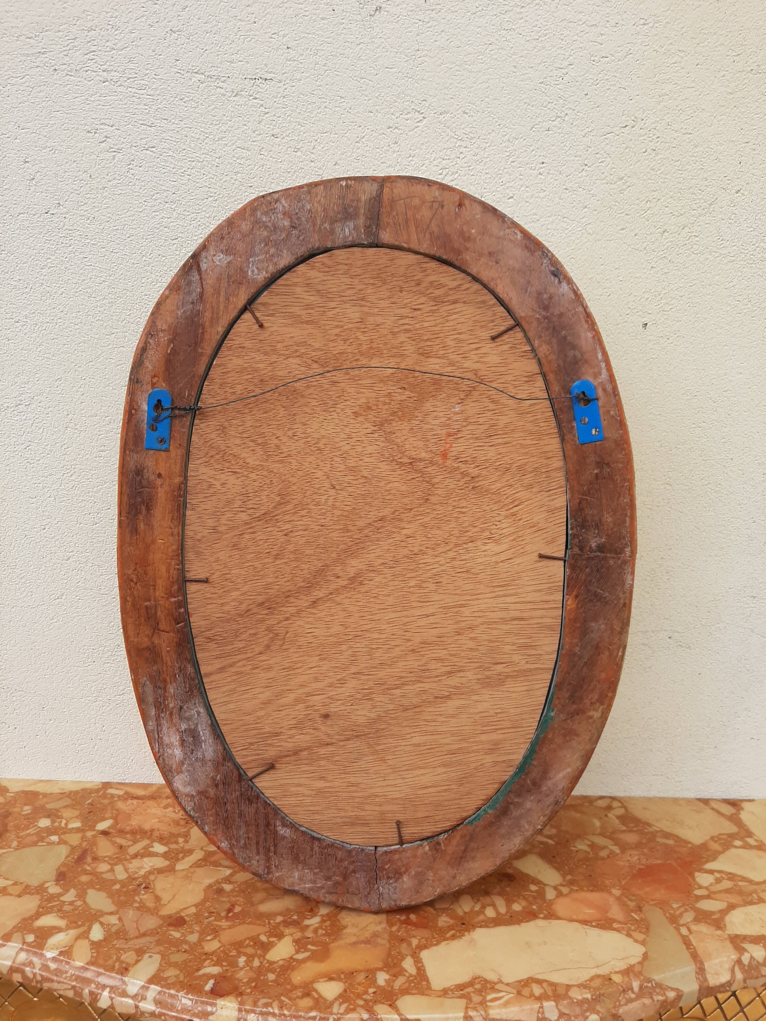 Miroir fleuris bois doré