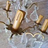 Large Louis XV style chandelier with crystal tassels on a bronze mount with 6 lights
