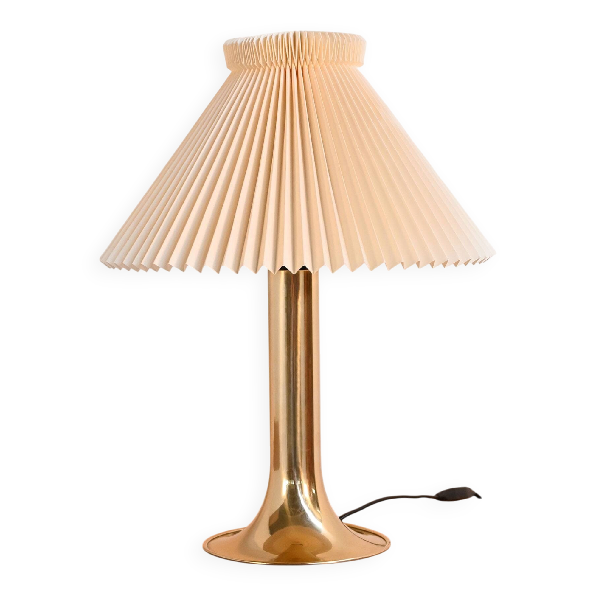 Danish HEMI table lamp from the 1960s with gilded metal structure and ivory