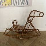 Rattan rocking horse