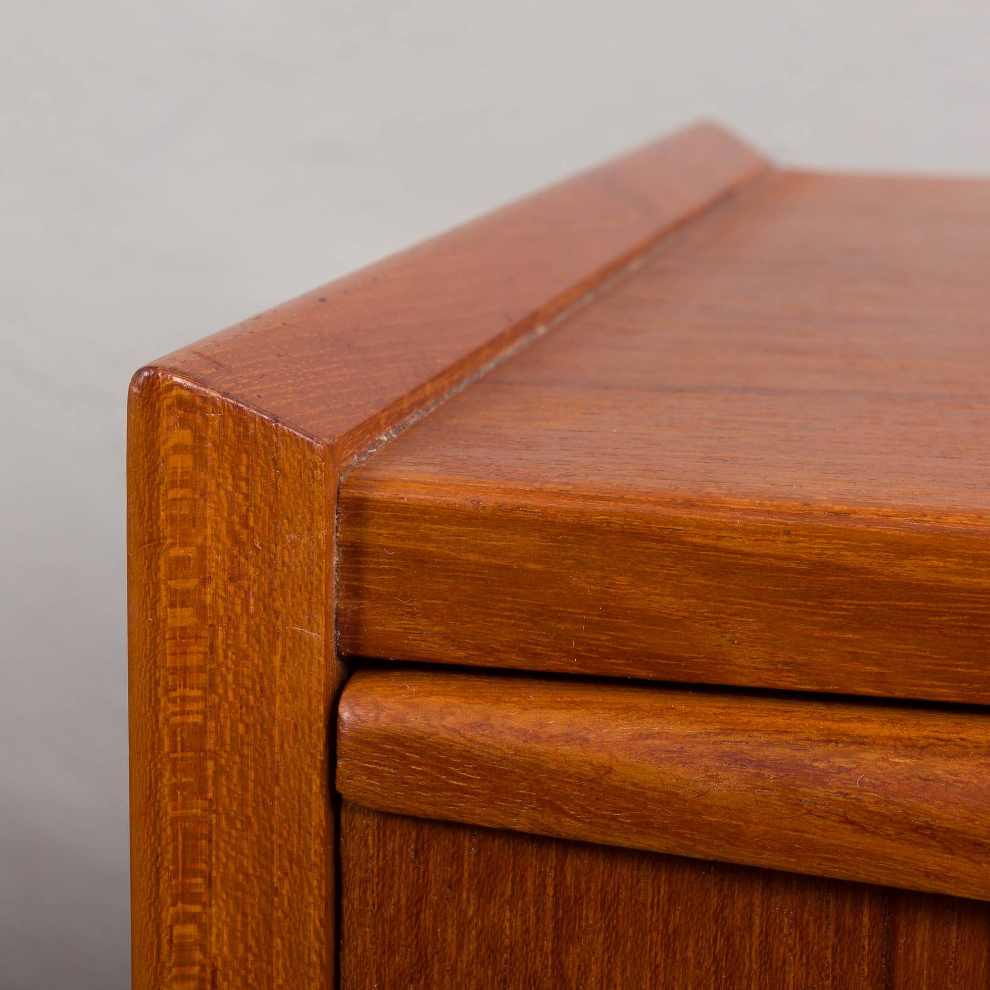 Pair of Danish vintage teak nightstands with 2 drawers, 1960s