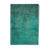 Blue overdyed oriental vintage carpet handmade wool area rug- 151x208cm