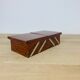 Walnut magnifying glass jewel box and mirrors