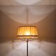 Golden floor lamp with pleated shade – Mid 20th century