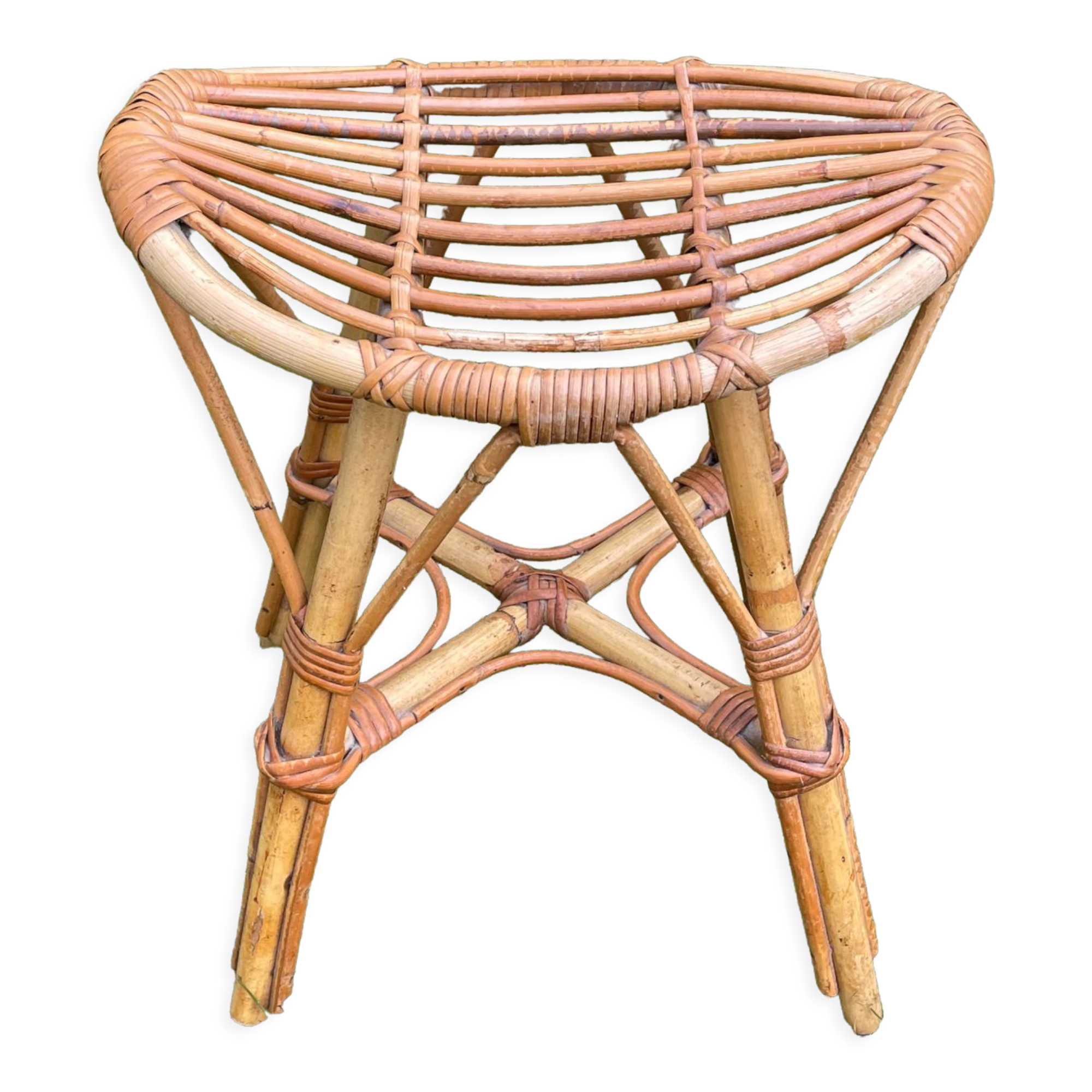 Vintage rattan stool