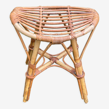 Vintage rattan stool