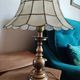 Large pagoda table lamp to place mother-of-pearl capiz brass base