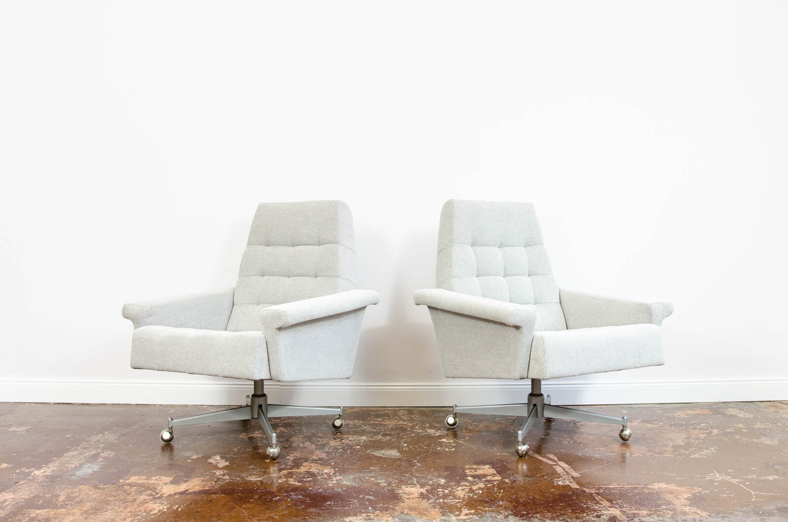 Pair of swivel armchairs 1970's Czechoslovakia