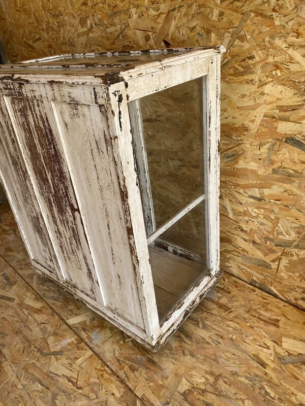 Bahut vitré en teck ancien