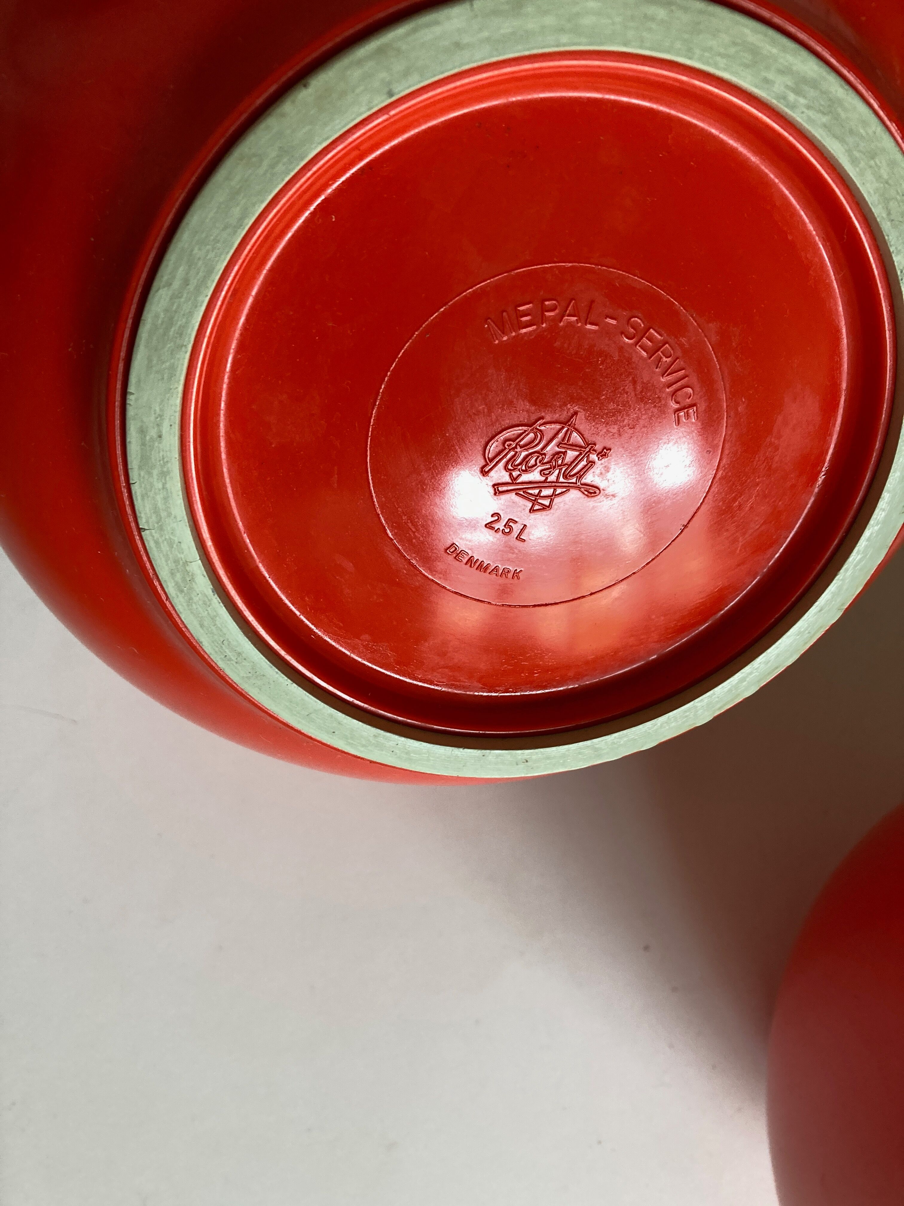 Set of 3 pull-out salad bowls Rosti Denmark Scandinavian design 1970