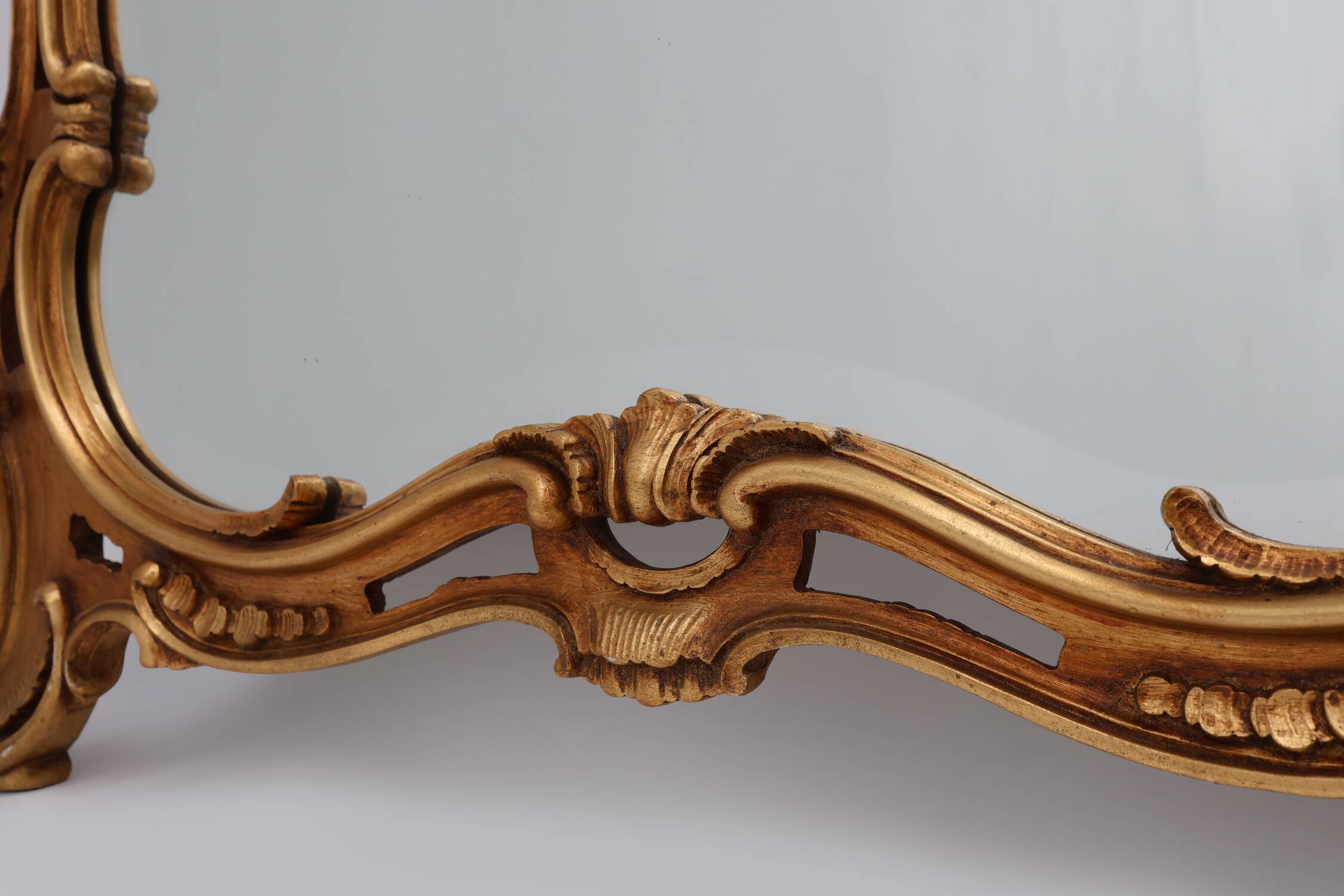 Large 20th century Baroque gilt wooden mirror in Louis XV style