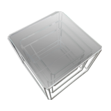 3 nesting tables by Max Sauze for Isocèle – 1970s – white metal & glass