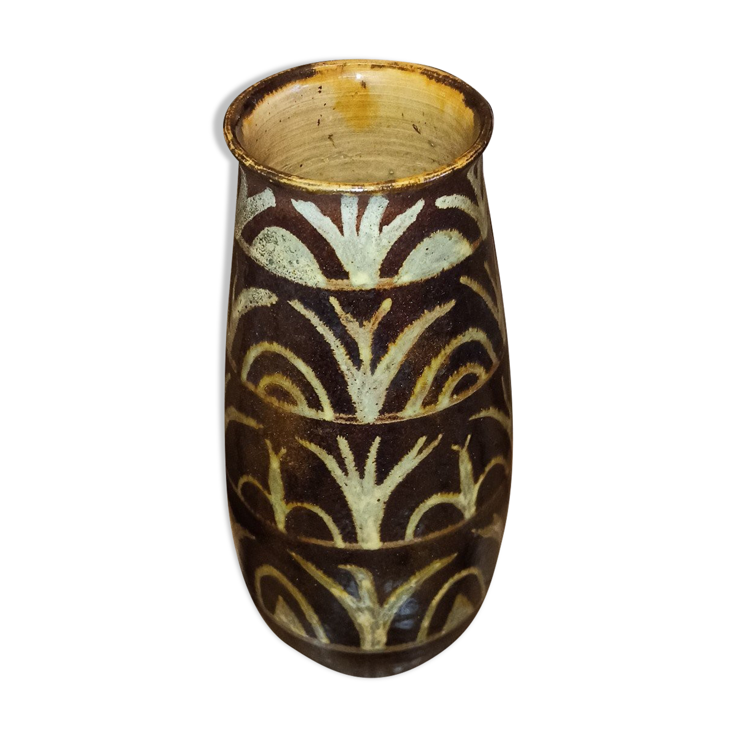 Ceramic vase painted with art deco style décor circa 1930
