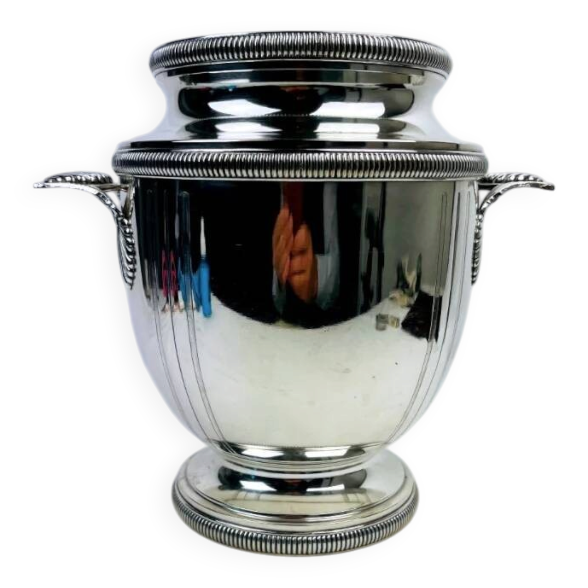 Chiller, silver-plated champagne bucket by Phenix silversmiths.
