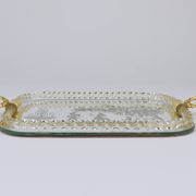 Ercole Barovier Swirl Murano Glass Mirror Serving Tray, Venice, 1940s