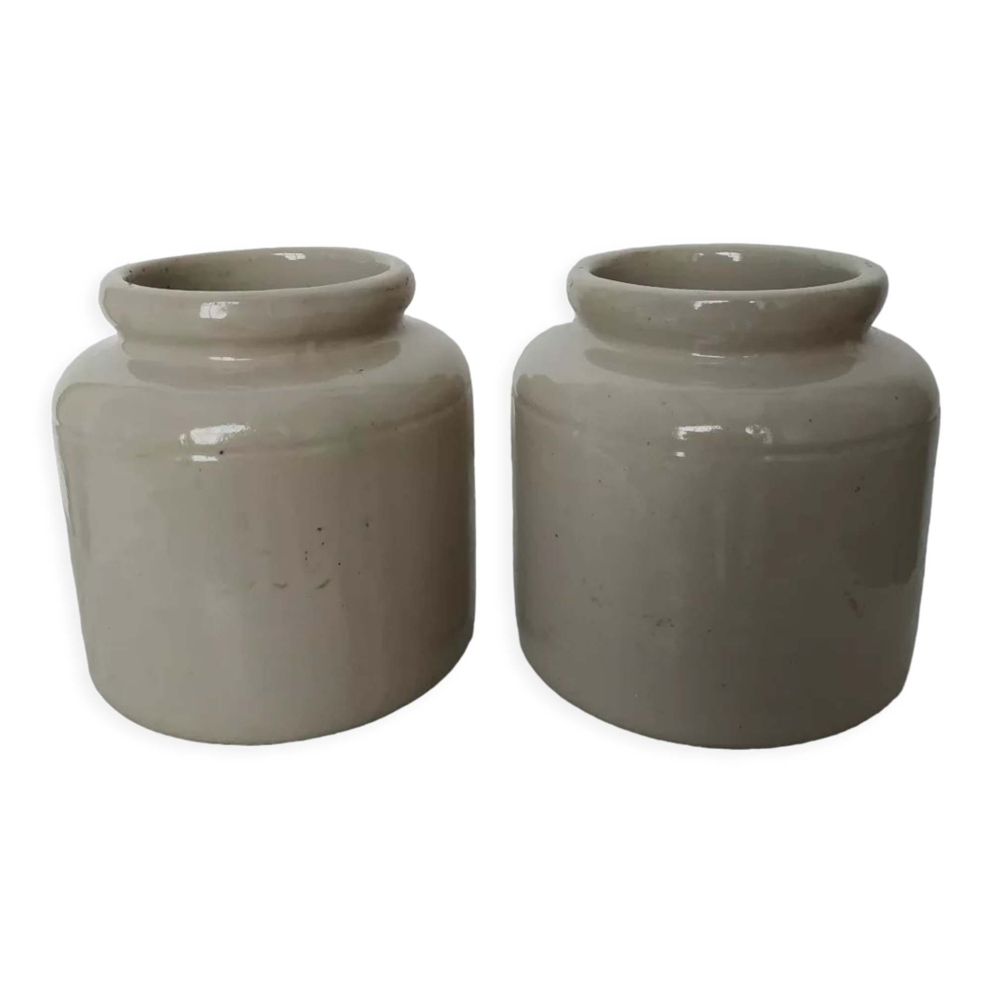 Duo of stoneware pots