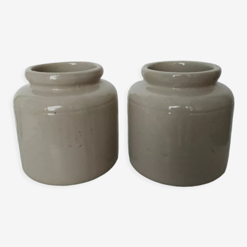 Duo of stoneware pots