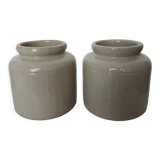 Duo of stoneware pots