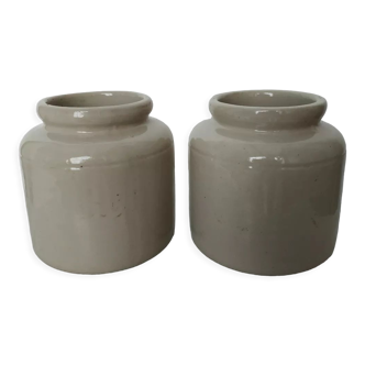 Duo of stoneware pots