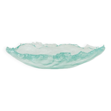 Plat en verre, design danois, années 1970, fabriqué au Danemark