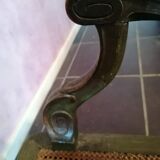 19th century Japanese rocking chair, green lacquer and canework