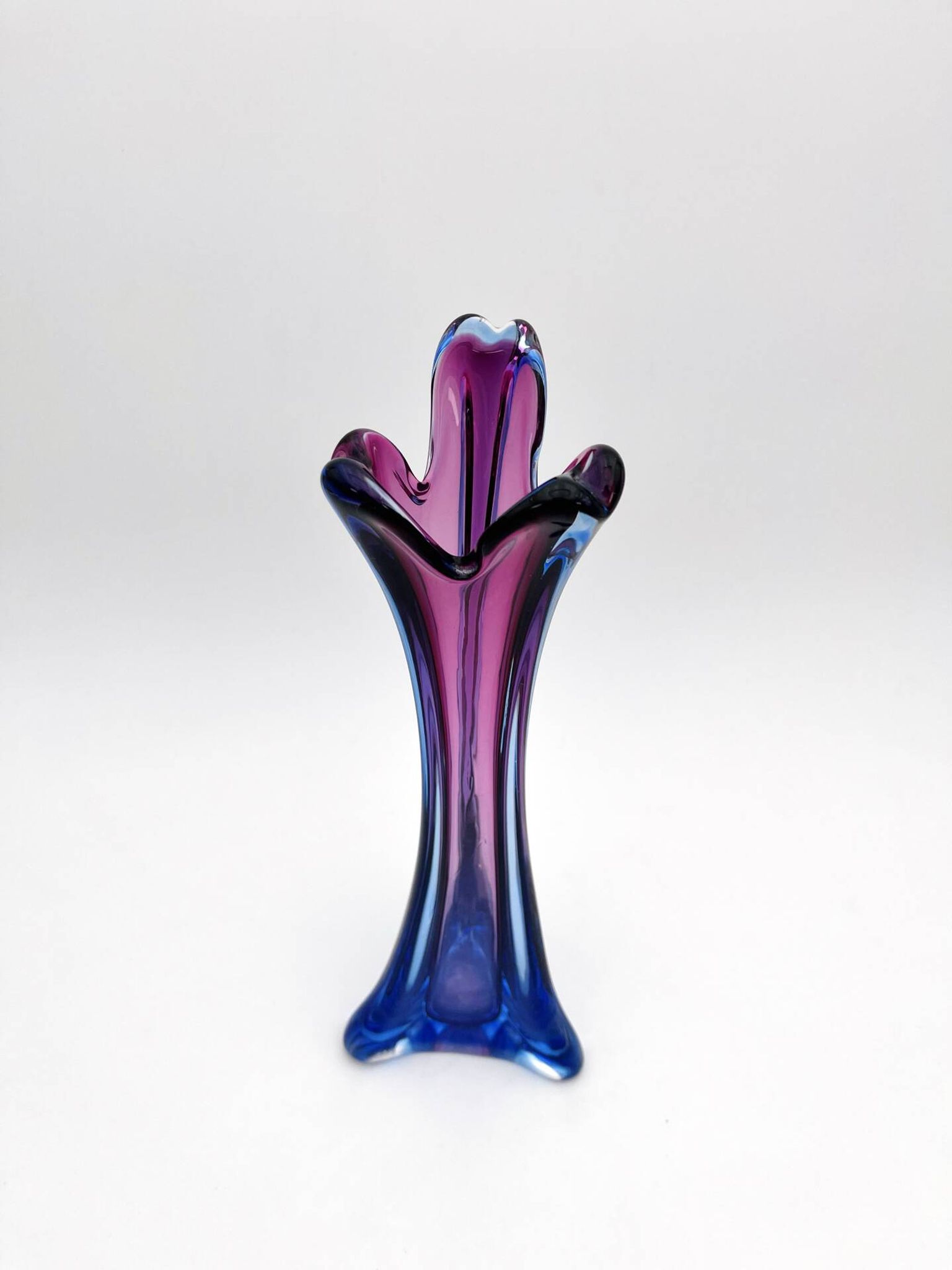 Vase Sommerso Murano violet et bleu