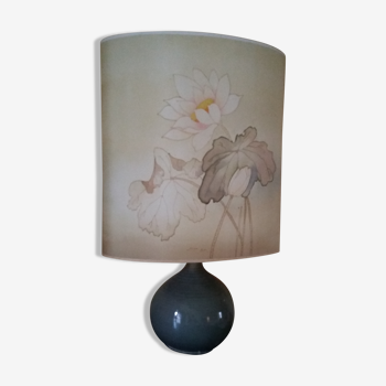 Lamp ceramic with shade in silk round walk