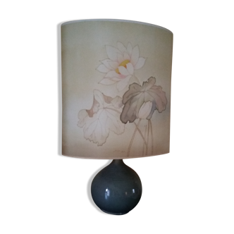 Lamp ceramic with shade in silk round walk