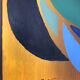 Acrylic painting by Odile TRAMPONT, known as BALTRAN (1942). The Six Moons