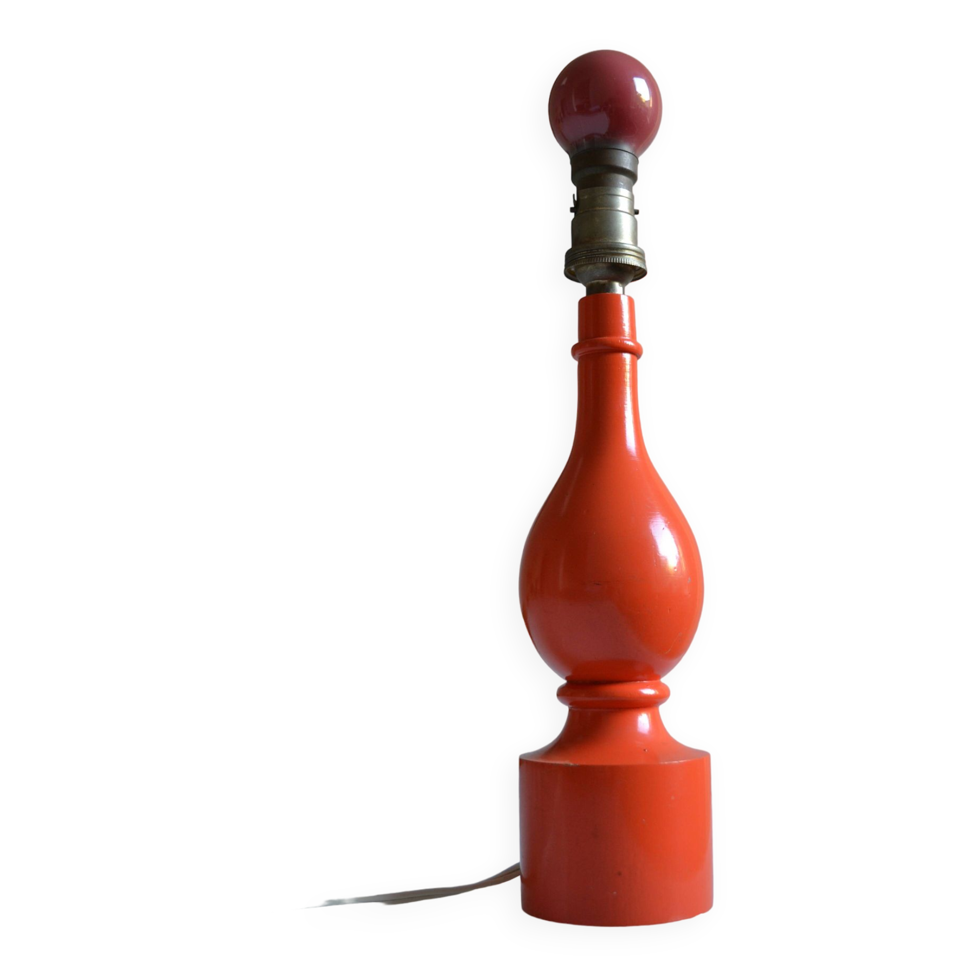 Orange lamp foot 70's philippe capelle