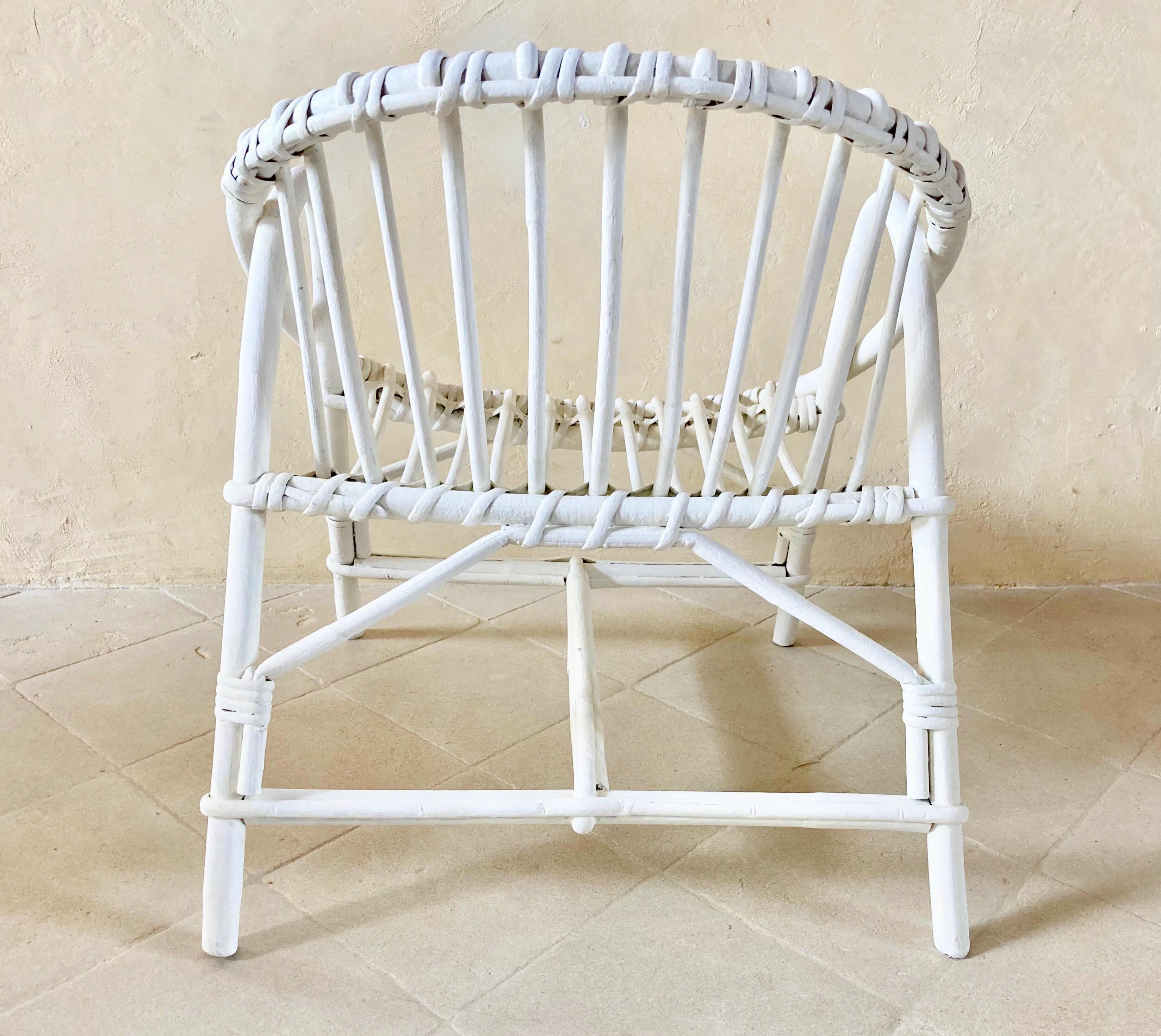 Fauteuil d'enfant en rotin vintage