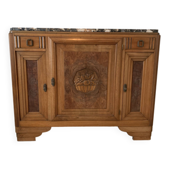 Buffet en noyer et marbre année 1925