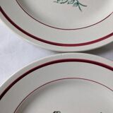 5 Flat plates with Gien rose decoration