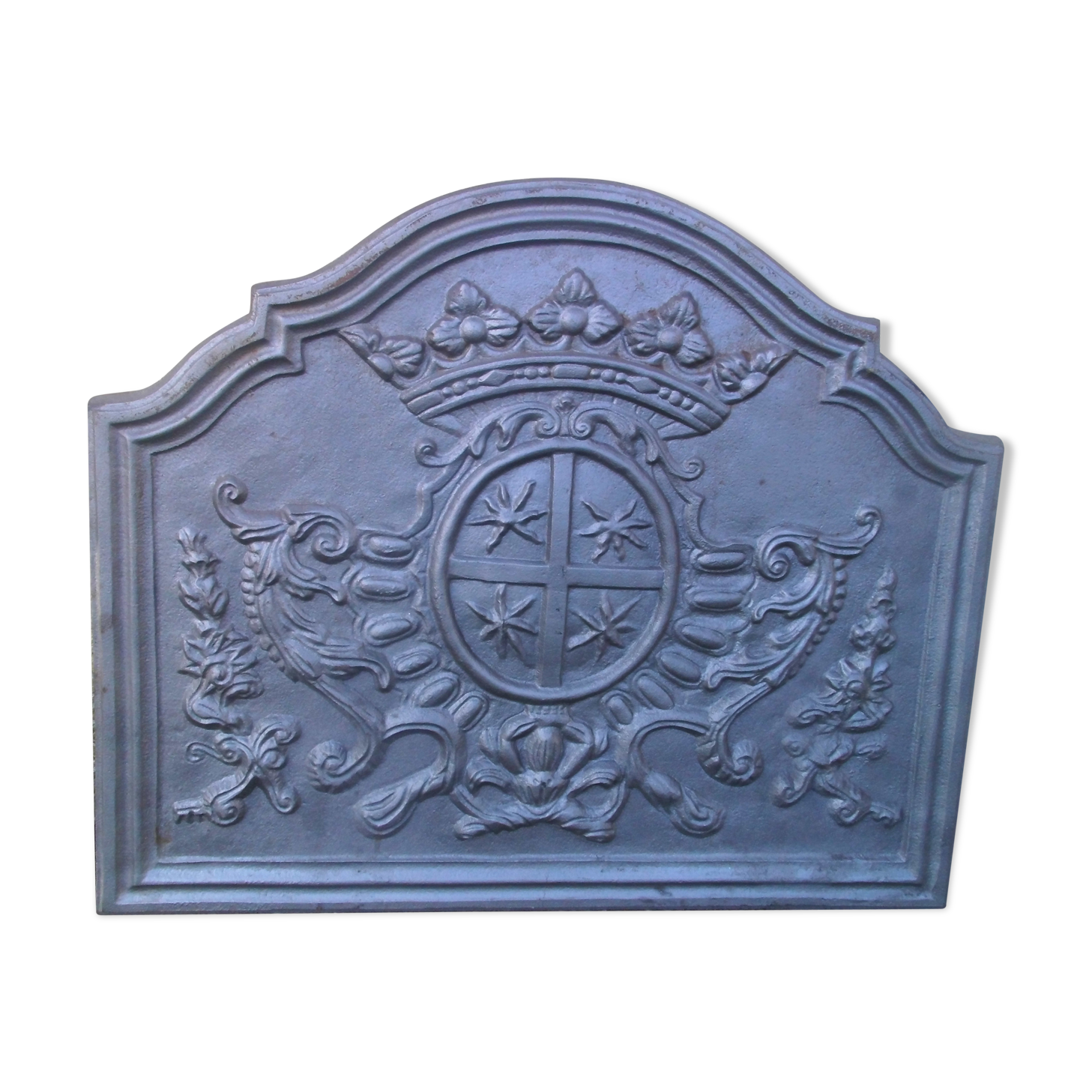 Stern art foundry crown fireplace plate