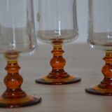Verres à champagne pied ambré