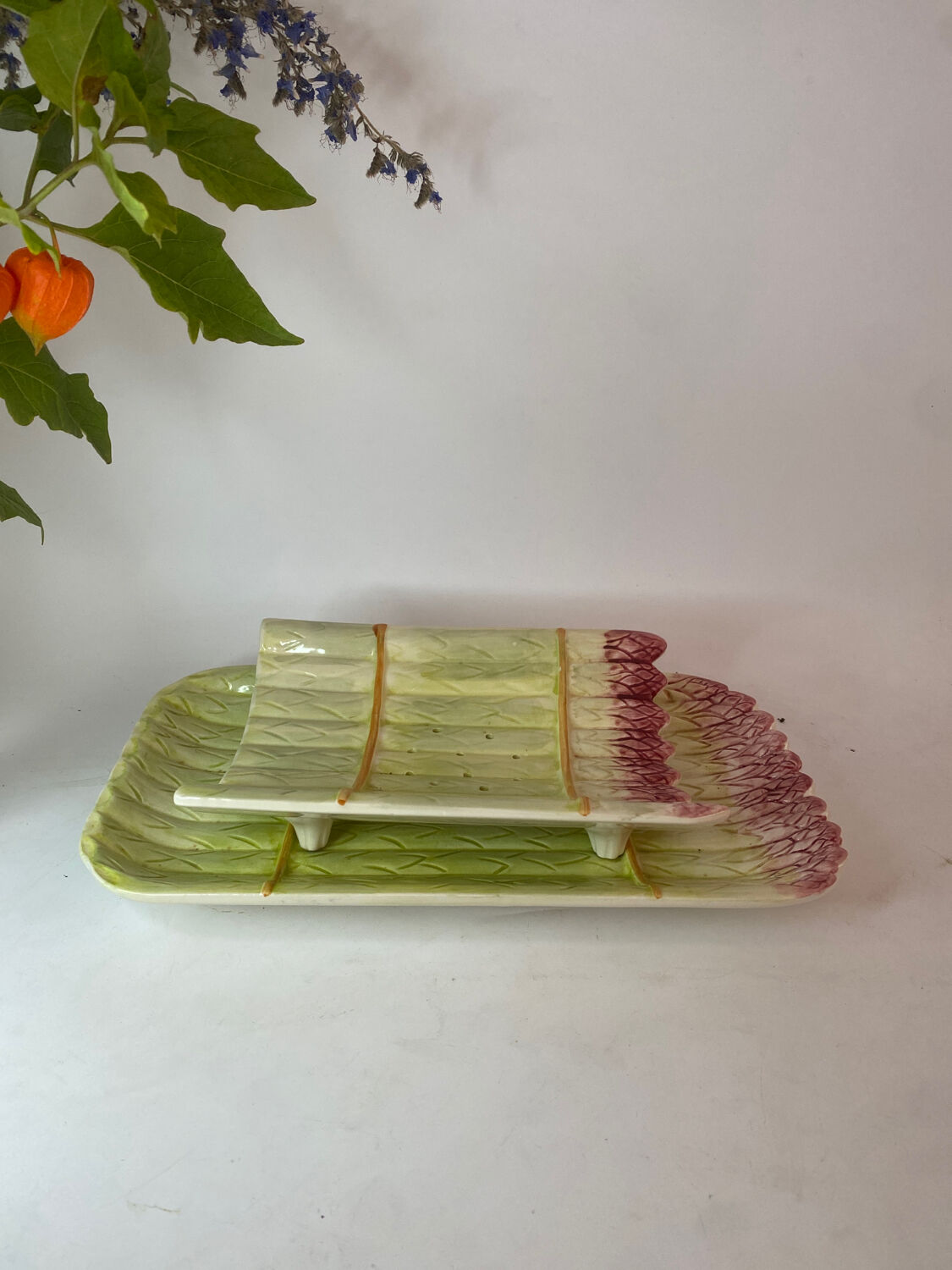 French porcelain asparagus dish