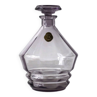 Bouteille - carafe en cristal violet translucide