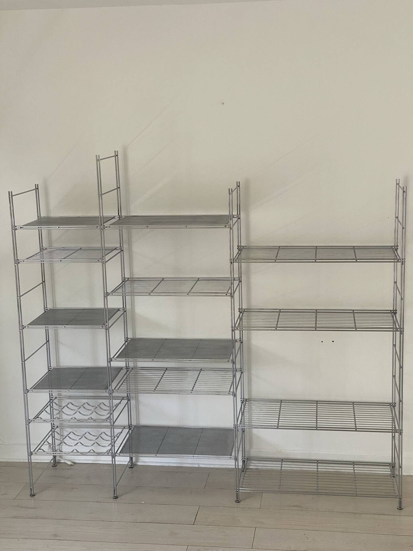 Modular chrome metal shelf