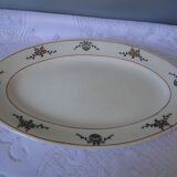 SERVING DISH OVAL E. CHARCOAL IRON EARTH SALINS ART NOUVEAU