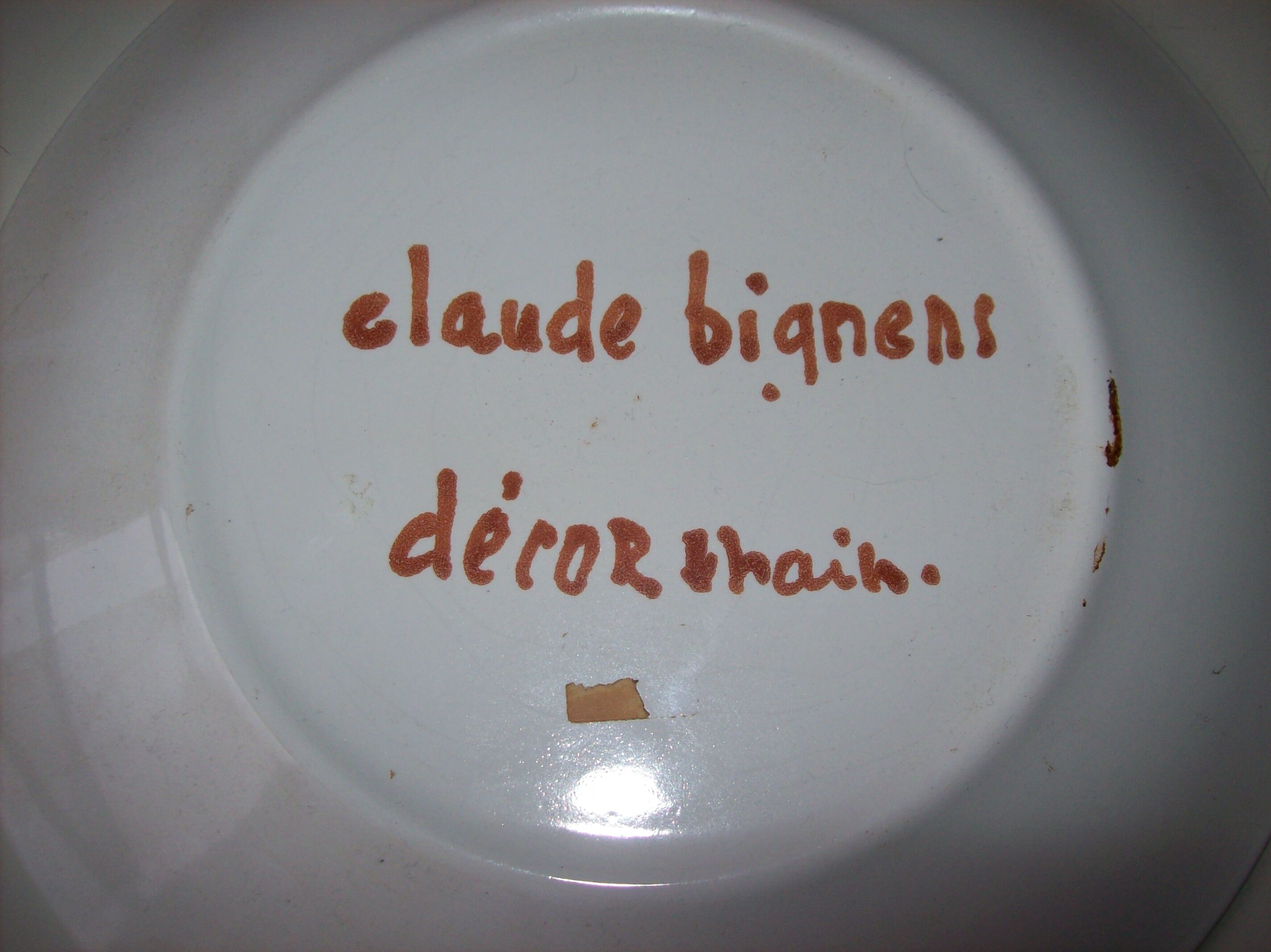 Claude BIGNENS ceramic plate