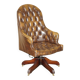 Fauteuil Chesterfield vintage en cuir vieilli