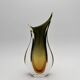 Sommerso Vase Flavio Poli Seguso Murano Green Amber Glass 1950