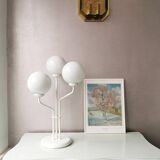 Vintage 80s white metal table lamp