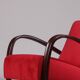 Fauteuil Jindřich Halabala ‘H-269’ en velours rouge et hêtre teinté, années 1930