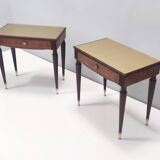 Pair of Beech and Ebonized Walnut Nightstands Attr. to Paolo Buffa, Italy