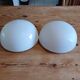 2 white opaline ceiling globes