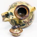 Stoneware teapot with abstract motifs by Marie-Laure Robin in Puisaye