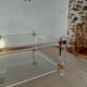 Table XL Laiton massif et Plexiglas-Style Jansen 1970